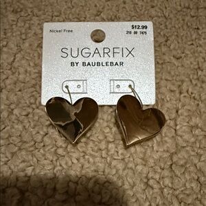 BaubleBar Gold Heart Earrings